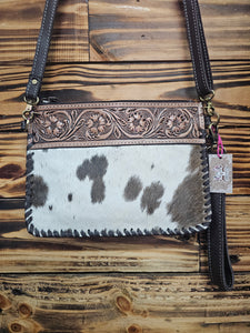 Leather & Hide Crossbody Clutch