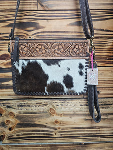 Leather & Hide Crossbody Clutch