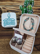 Load image into Gallery viewer, Mini Mirror Jewellery Case - Bejewelled Boot Stitch
