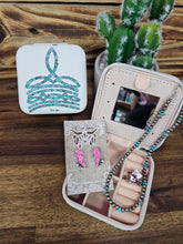 Load image into Gallery viewer, Mini Mirror Jewellery Case - Bejewelled Boot Stitch
