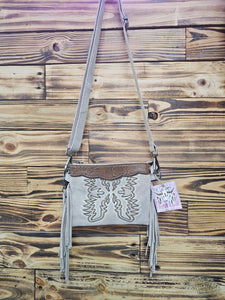 Boot Stitch Crossbody Bag - Beige