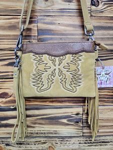 Boot Stitch Crossbody Bag - Camel