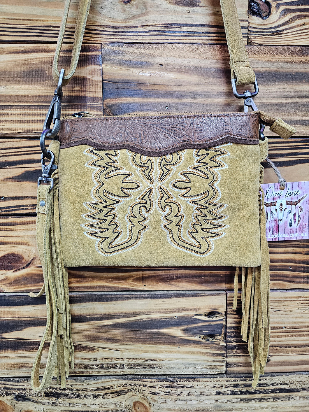 Boot Stitch Crossbody Bag - Camel