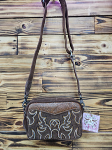 Boot Stitch Shoulder Bag - Brown