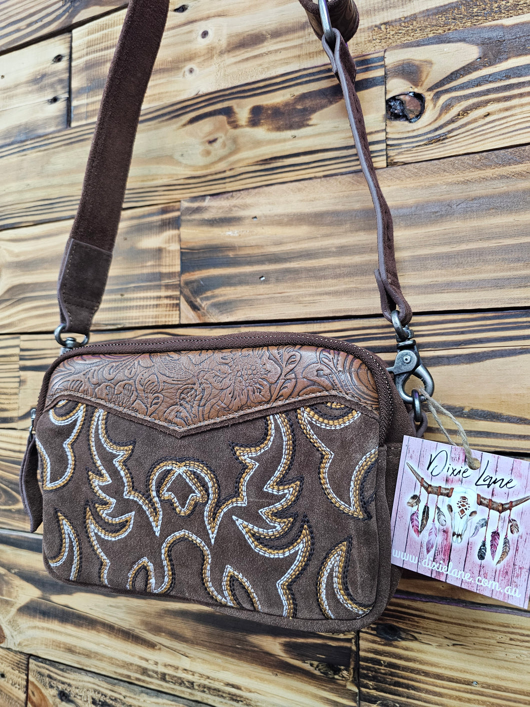Boot Stitch Shoulder Bag - Brown