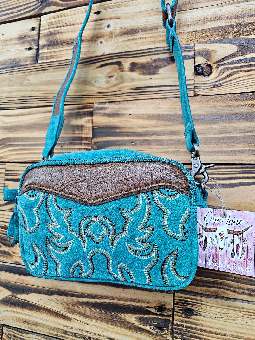 Boot Stitch Shoulder Bag - Teal