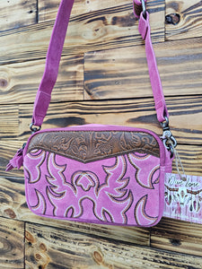 Boot Stitch Shoulder Bag - Pink