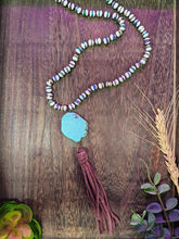 Load image into Gallery viewer, Turquoise Slab Tassel Necklace
