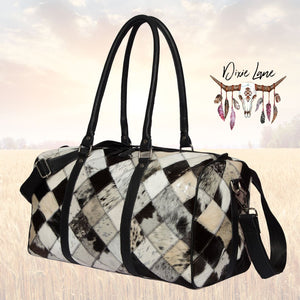 Cowhide Patchwork Weekender Duffle