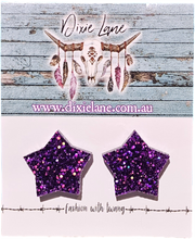 Load image into Gallery viewer, Star Glitter Studs
