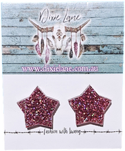 Load image into Gallery viewer, Star Glitter Studs
