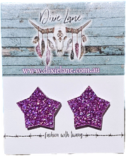 Load image into Gallery viewer, Star Glitter Studs
