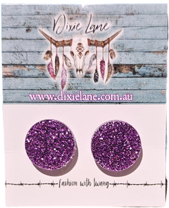 Circle Glitter Studs