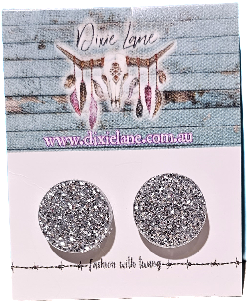 Circle Glitter Studs