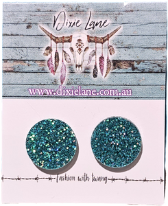Circle Glitter Studs