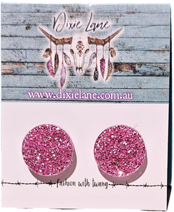 Circle Glitter Studs