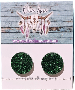 Circle Glitter Studs