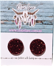 Load image into Gallery viewer, Circle Glitter Studs
