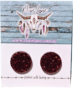 Circle Glitter Studs