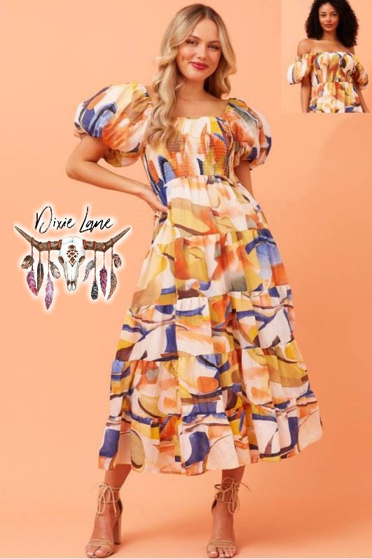Andi dress - Multi Blue