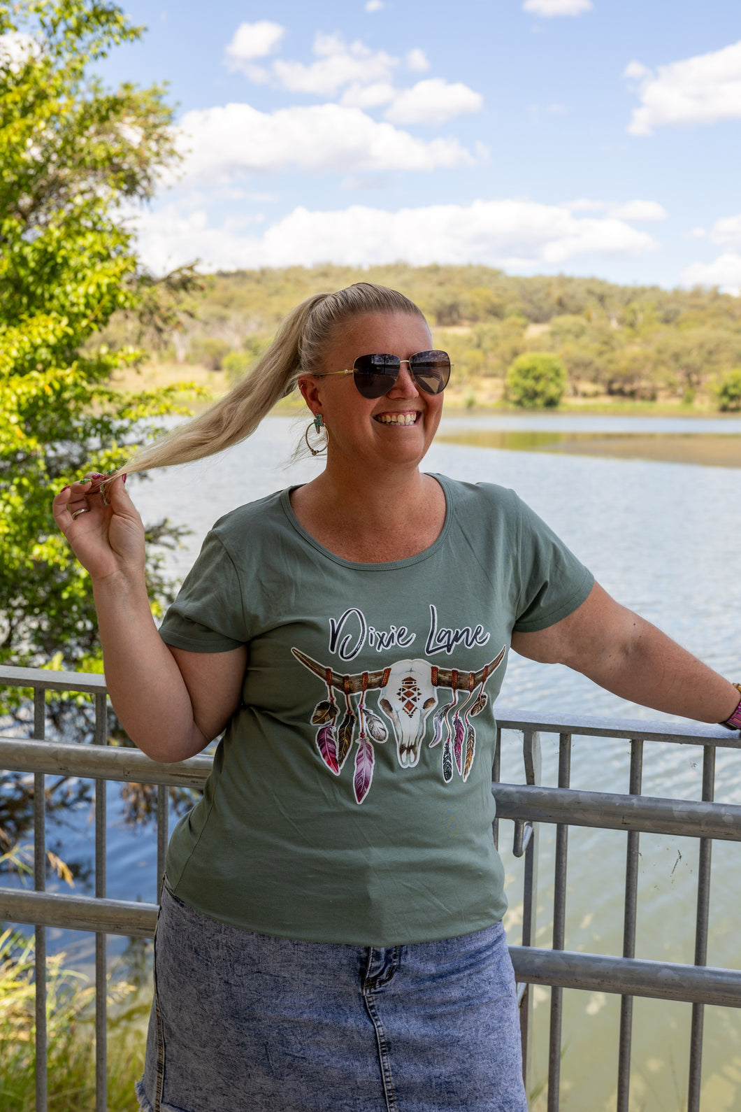 Dixie Lane Logo T - Sage