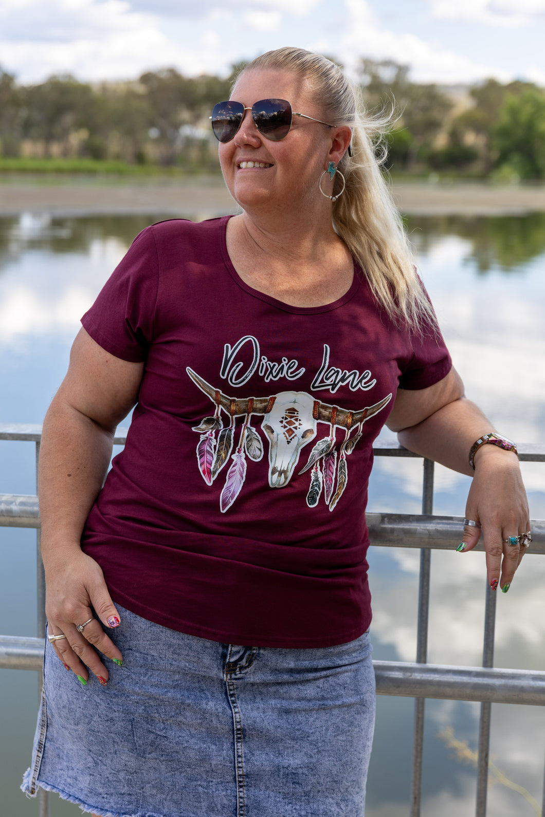 Dixie Lane Logo T - Burgundy