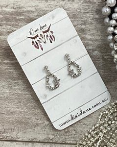 Silver Diamante Teardrop Earrings
