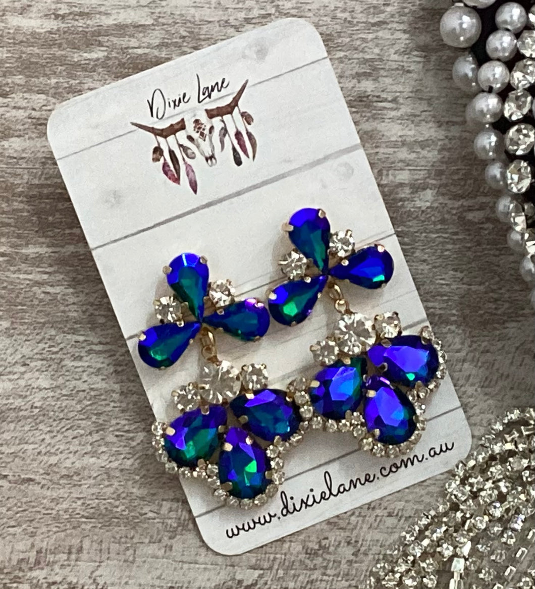 Peacock Blue Earrings