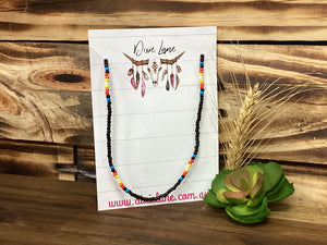 Black Multicoloured Bead Choker