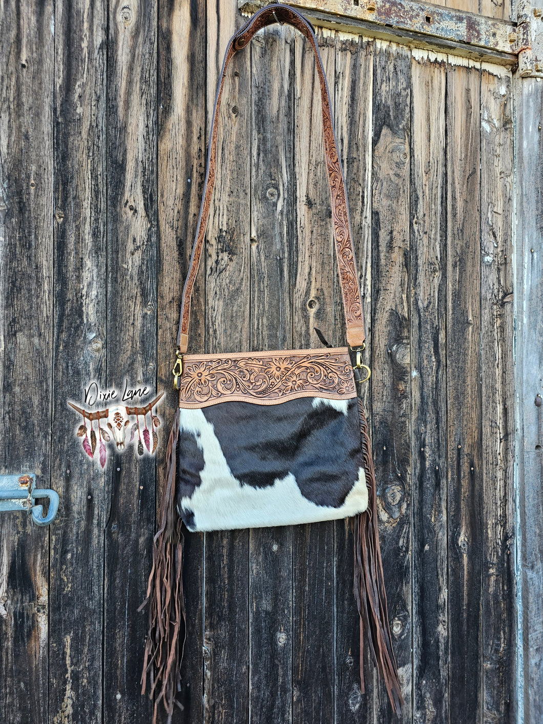 Leather & Hide Fringe Handbag
