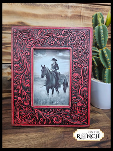 Tooled Leather Photo Frame