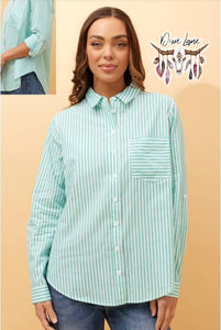 Allison Stripe Shirt - Green