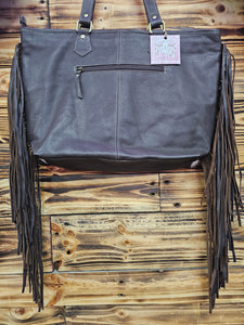 Leather & Hide Fringe Tote Bag