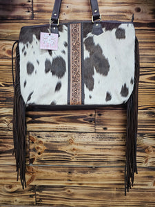 Leather & Hide Fringe Tote Bag