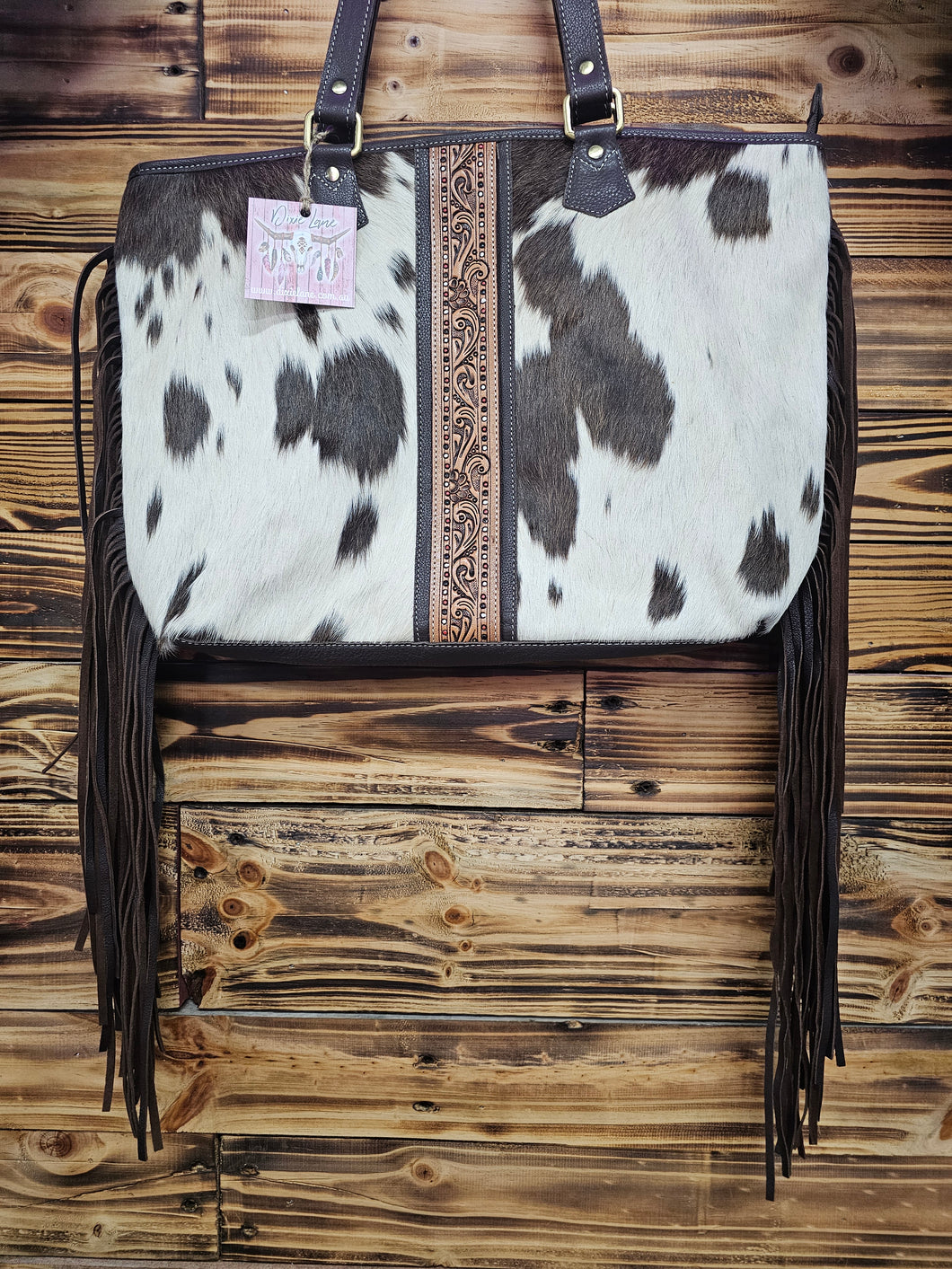 Leather & Hide Fringe Tote Bag
