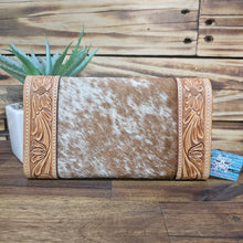 Load image into Gallery viewer, Tooled Leather &amp; Hide Wallet

