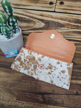 Load image into Gallery viewer, Turquoise Leather &amp; Hide Wallet
