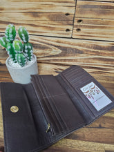Load image into Gallery viewer, Tooled Leather &amp; Hide Wallet
