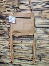 Load image into Gallery viewer, Leather &amp; Hide Fringe Crossbody
