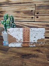Load image into Gallery viewer, Tooled Leather &amp; Hide Wallet
