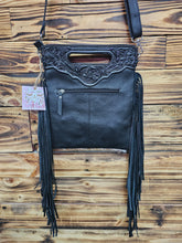 Load image into Gallery viewer, Leather &amp; Hide Fringe Sling Bag
