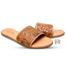 Load image into Gallery viewer, Tooled Leather Flats
