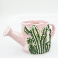 Load image into Gallery viewer, Pink Cactus Watering Can Planter
