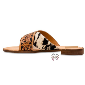 Black Hide & Leather X Sandles