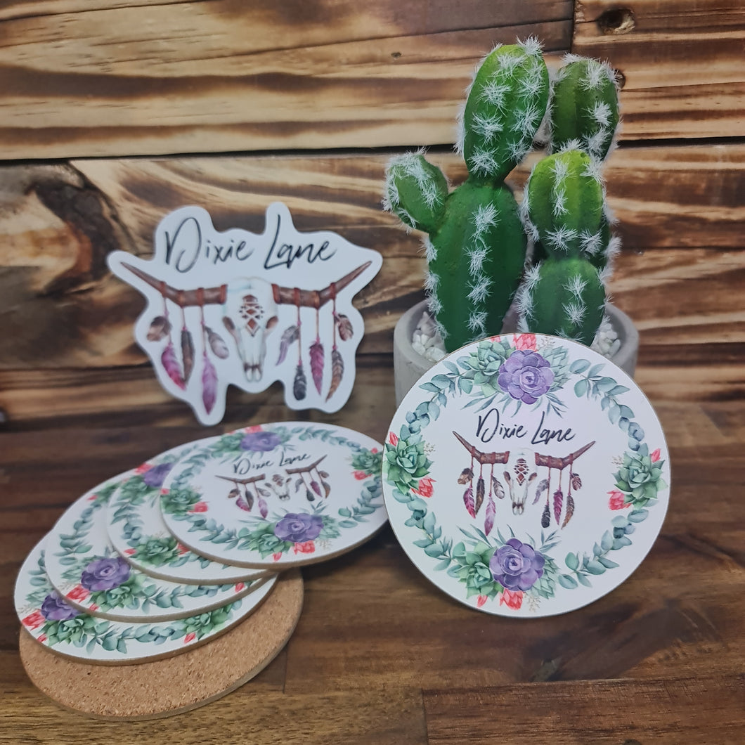 Dixie Lane Wreath Coaster Set