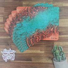 Load image into Gallery viewer, Dixie Lane Tooled Leather Placemat Set

