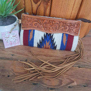 Saddle Blanket Fringe Clutch