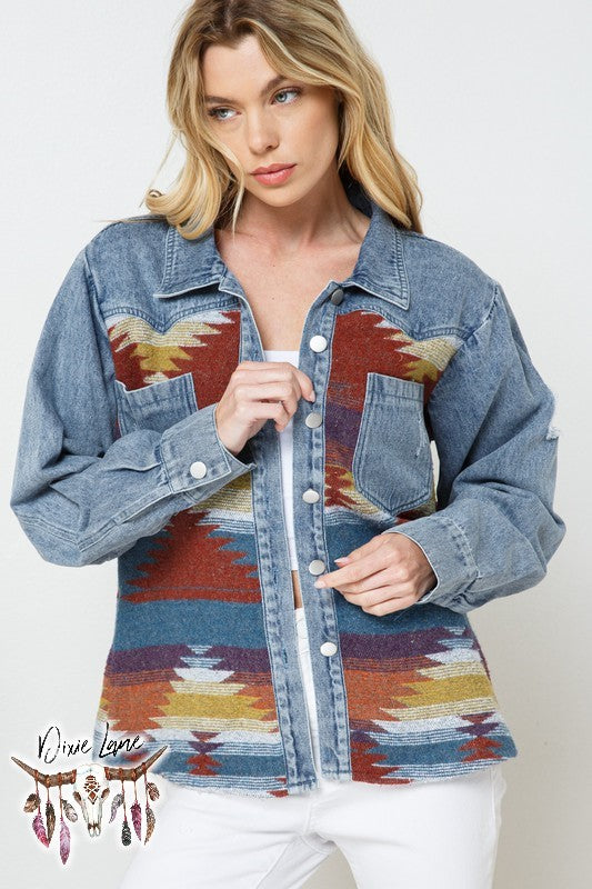 Nevada Denim Shacket - Rust