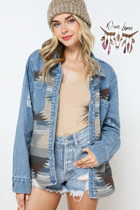 Nevada Denim Shacket - Blue