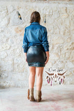 Load image into Gallery viewer, Black Studded Leather skirt
